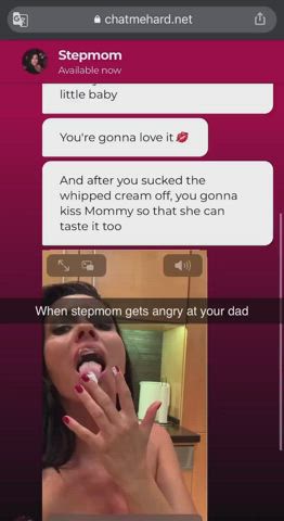 big tits brunette milf step-mom step-son teasing vicky love gif