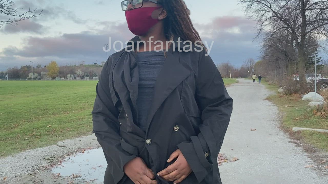 Ebony Exhibitionist Flashing gif