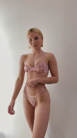 Ass Blonde Thong gif