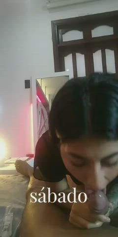 blowjob cum spit gif