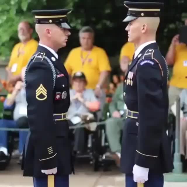 US Soldier getting equipment inspected before he patrols the Tomb of The Unknown