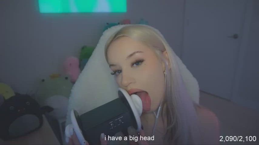asmr blonde tongue fetish gif