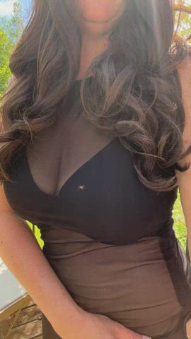 Outdoor play! Love showing my Hot MILF body to neighbor! Would you like to be them?