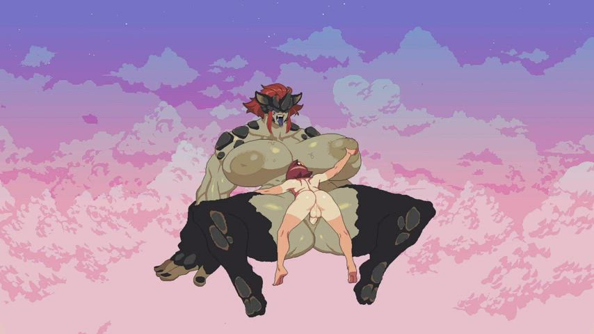 Animation Anime Cartoon Hentai Rule34 Cum Huge Tits Size Difference Monster Girl
