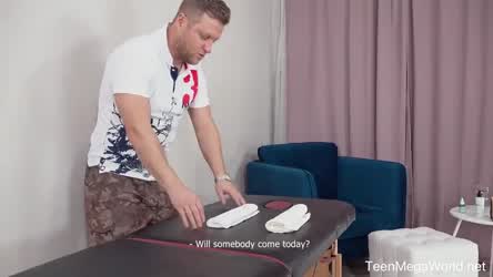 Tricky Masseur - Teen Blonde Cums on the Massage Table (HD)