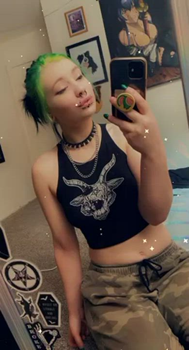 Goth Green Eyes Pierced gif