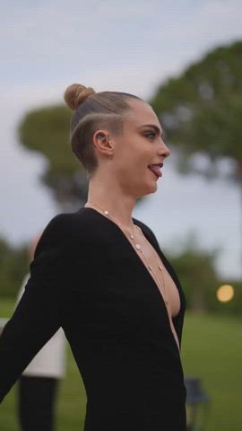 Cara Delevingne Cleavage Small Tits gif