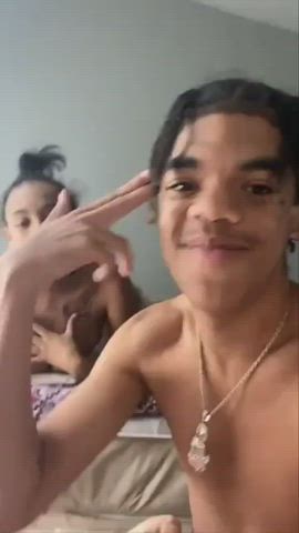 Big Tits Ebony Flashing gif
