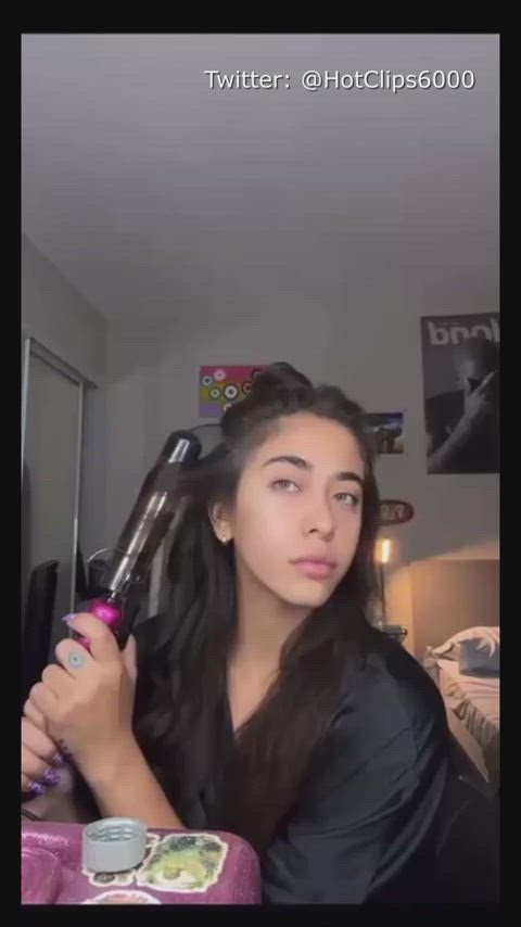 accidental big tits boobs busty latina nsfw nipple nipslip robe tits gif