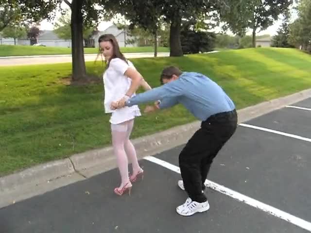 Ballbusting sassy self defense for woman