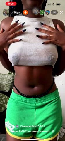 Ebony Nipples See Through Clothing Tits Wet gif