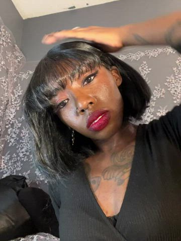 babe cute ebony lipstick sfw solo gif