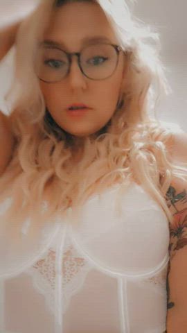 blonde corset lingerie gif
