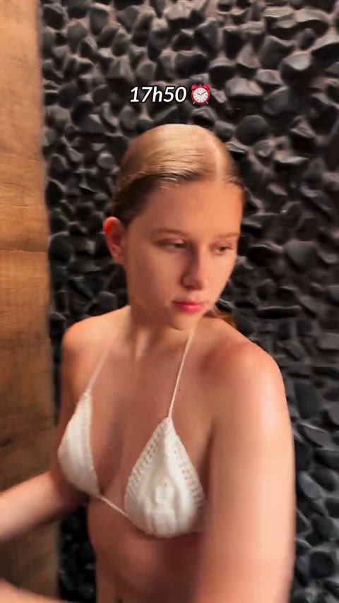 bath bathroom bathtub blonde blondie fesser natural tits small tits tits gif
