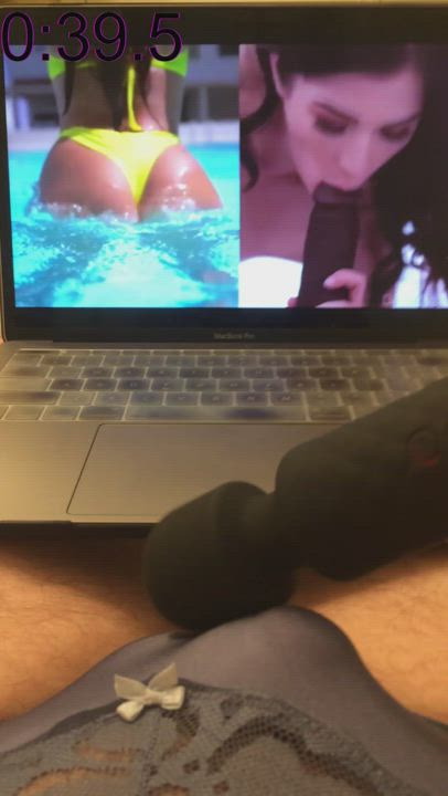 Wearing my panties and cumming fast to BBC