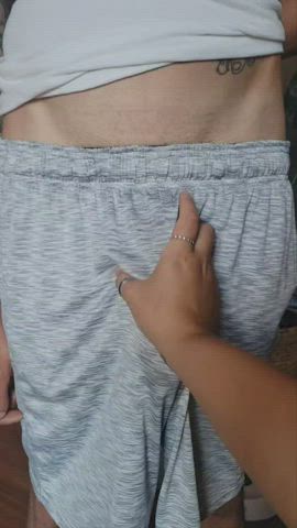 on your knees mouth open