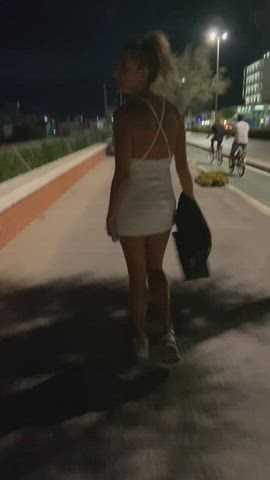 Flashing my nice little ass in public [F]