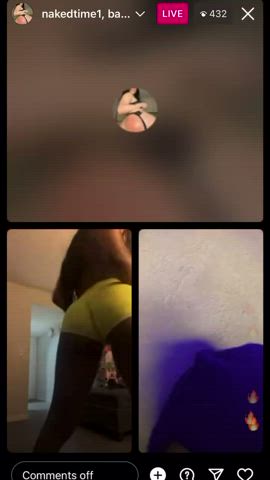 ebony flashing twerking gif