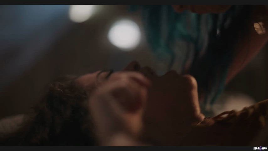 lesbian lesbians saliva gif