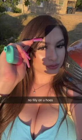 Big Tits Cleavage Latina MILF gif