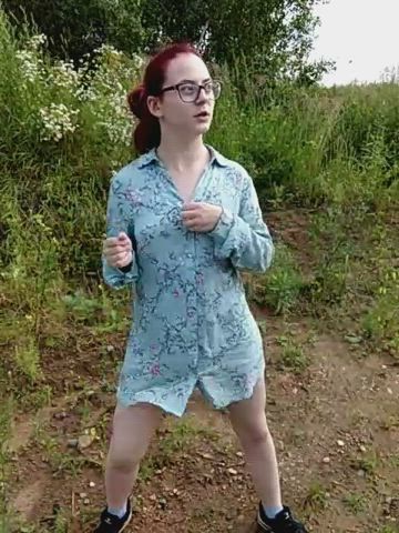 My little tits are flashing outside