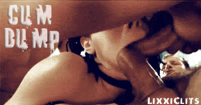 Caption Cock Cum Cum In Mouth Double Blowjob Sucking Taboo Threesome gif