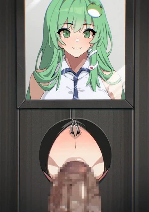 Using her mouth as a cumdump