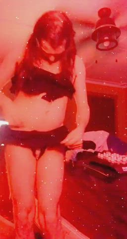 crossdressing sissy solo gif