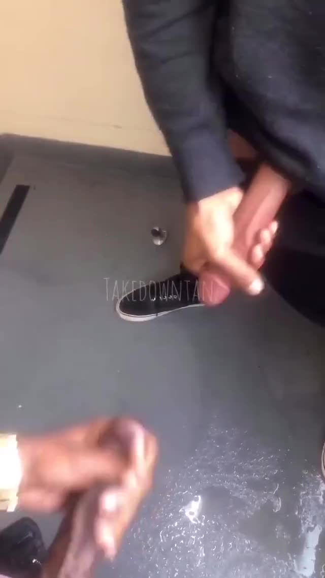Black buddies jerking off