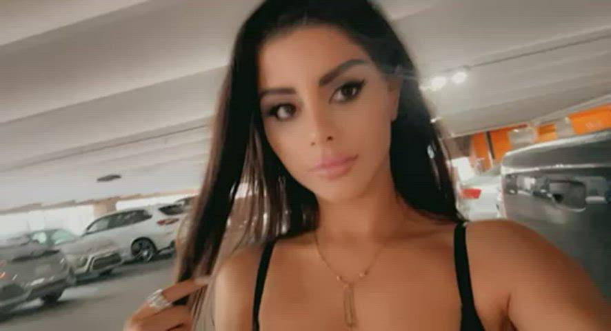 big tits flashing latina public gif