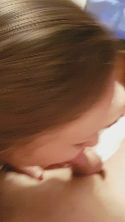 Wife sucking my cock, somewhat less eagerly than she does suckher bulls (check cuckold