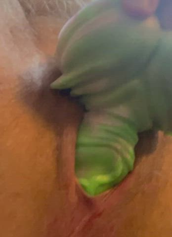 dildo fantasy hairy pussy stretching gif
