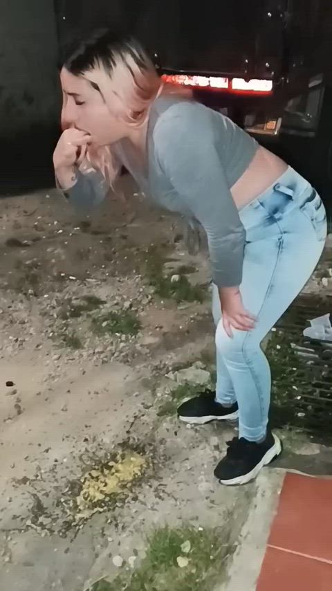 vomiting in the public street while my mom taxes me 😅🤮