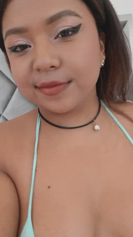 BBW Brunette CamSoda Camgirl Cute Latina Licking Petite Tits gif