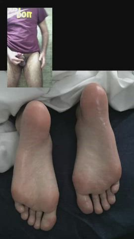 cumshot feet tribute gif