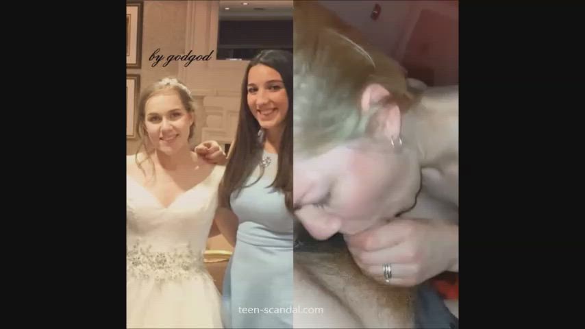 Amateur Blonde Blowjob Bride gif