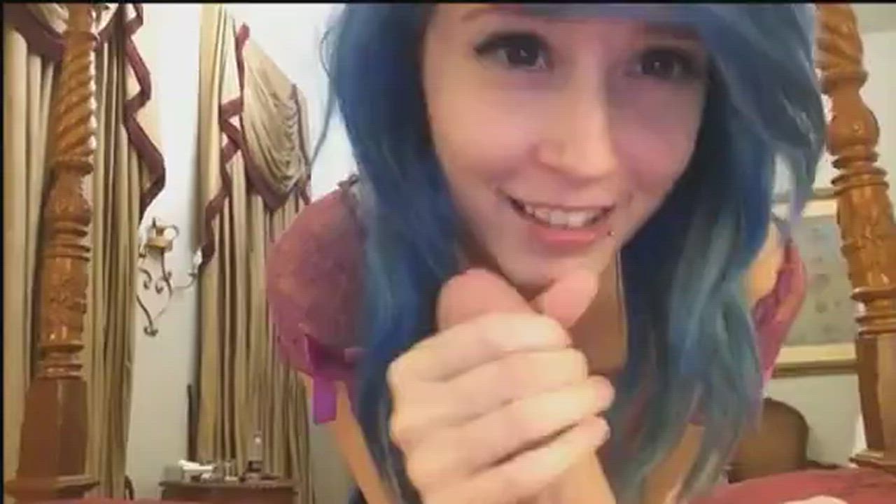 Wowza Face Nice Blowjob. Blue Hair.