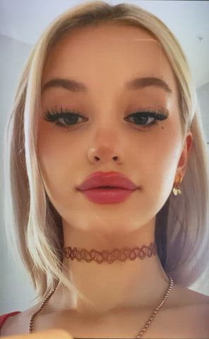 asmr blonde cum cumshot facial tribute gif