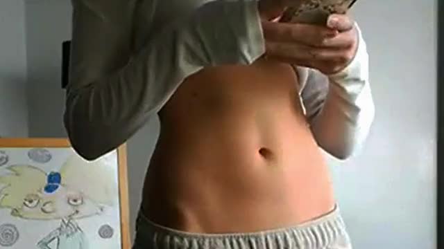 college chick shows off her young torso