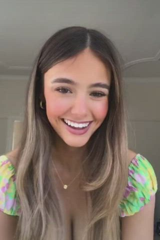 big tits cleavage non-nude smile gif