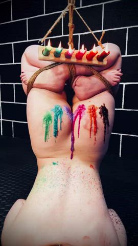Extreme wax and rope play [F]