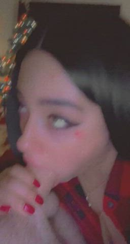 blowjob eye contact selfie gif