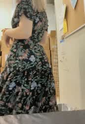 Risky reveal at work, hehe