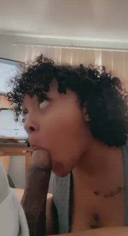 sucking him off while he’s trying to work from home 😇