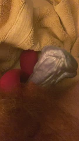 24 (He/They) My double-penetrated boy pussy was so wet my tentacle dildo kept slipping