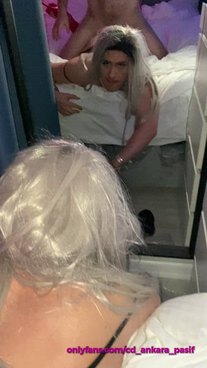 Daddy fucked me front of mirror