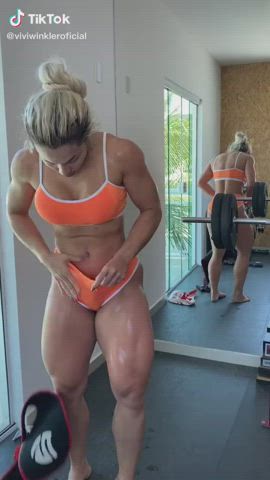 Fitness Gym Legs Muscular Girl gif