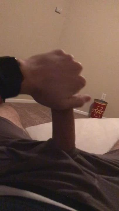 Tugging on my cock
