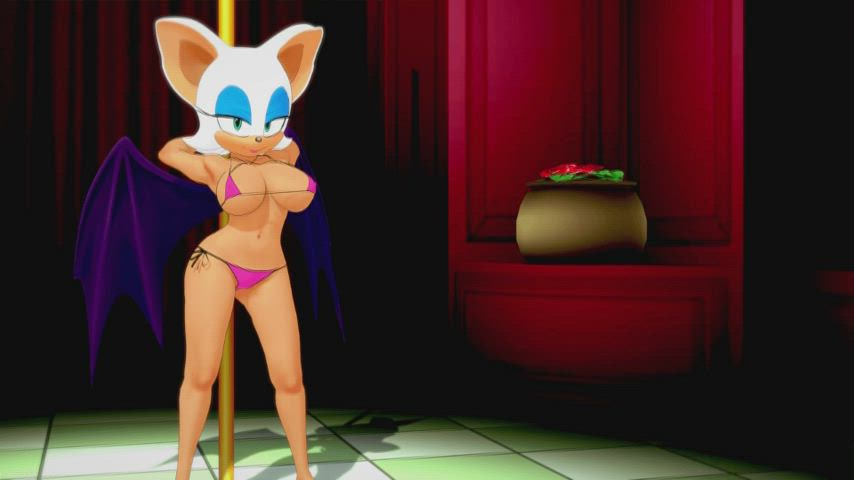 My first 'full' animation, of Rouge working the pole!