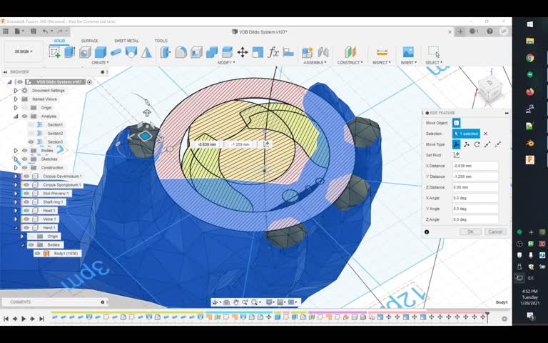 Current progress of VOB Penis Sculpture: Hand as stand 3D model